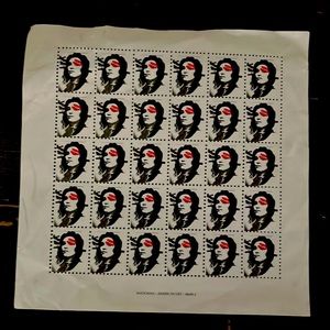 NEVER USED MADONNA AMERICAN LIFE POSTER AND BOOK OF STAMPS